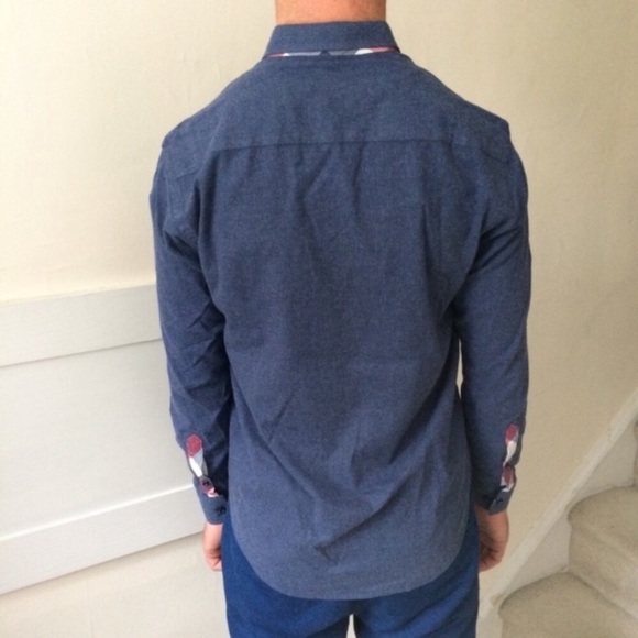 Jackthreads Chambray Button Down EUC - Picture 3 of 8